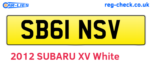 SB61NSV are the vehicle registration plates.