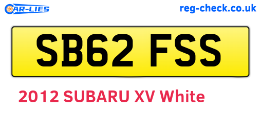 SB62FSS are the vehicle registration plates.