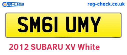 SM61UMY are the vehicle registration plates.