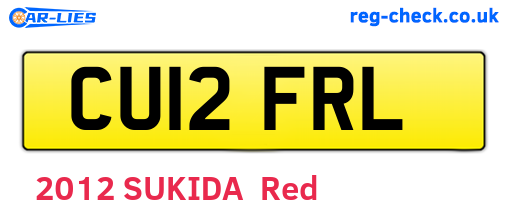 CU12FRL are the vehicle registration plates.
