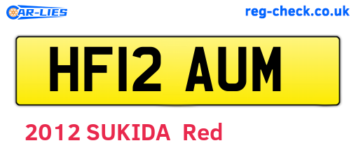 HF12AUM are the vehicle registration plates.