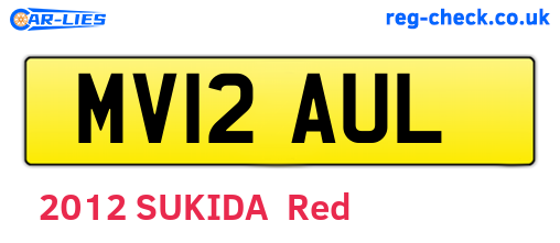 MV12AUL are the vehicle registration plates.