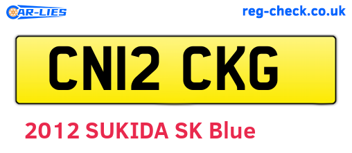 CN12CKG are the vehicle registration plates.