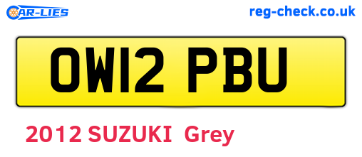 OW12PBU are the vehicle registration plates.