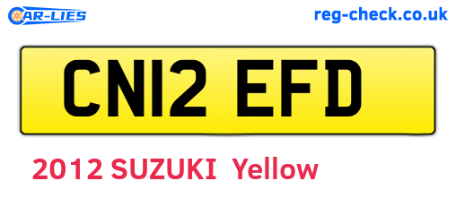 CN12EFD are the vehicle registration plates.