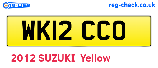WK12CCO are the vehicle registration plates.