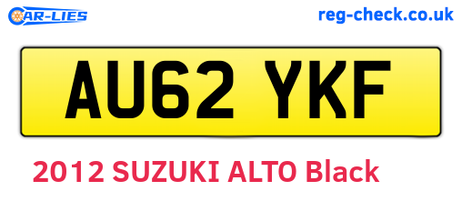 AU62YKF are the vehicle registration plates.