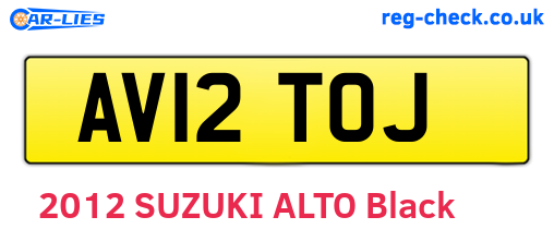 AV12TOJ are the vehicle registration plates.