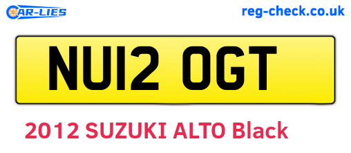 NU12OGT are the vehicle registration plates.