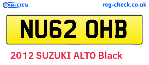 NU62OHB are the vehicle registration plates.