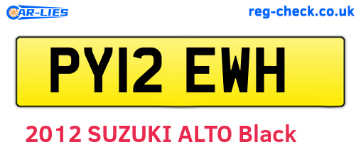 PY12EWH are the vehicle registration plates.