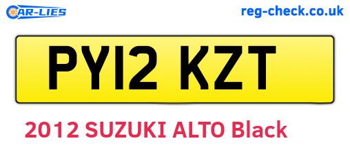PY12KZT are the vehicle registration plates.
