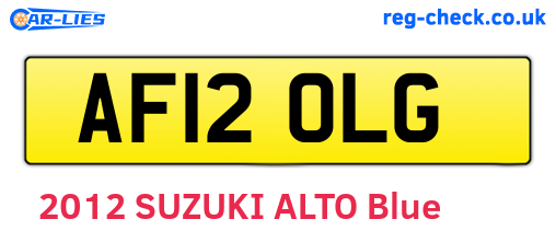 AF12OLG are the vehicle registration plates.