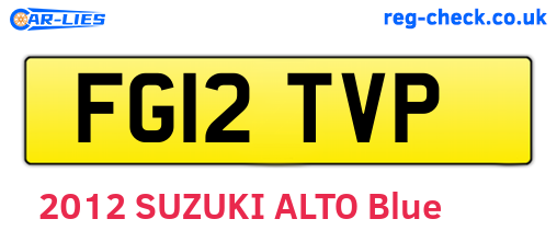 FG12TVP are the vehicle registration plates.