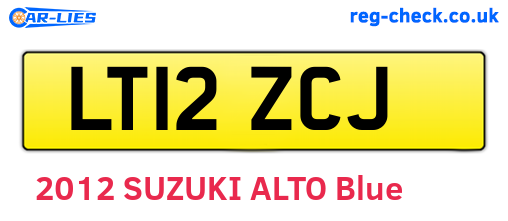 LT12ZCJ are the vehicle registration plates.