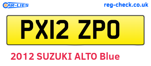 PX12ZPO are the vehicle registration plates.