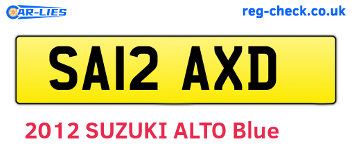 SA12AXD are the vehicle registration plates.