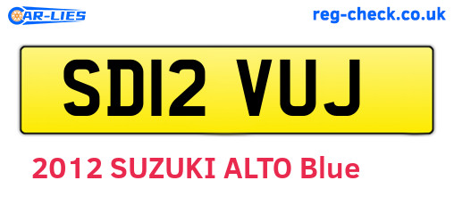 SD12VUJ are the vehicle registration plates.