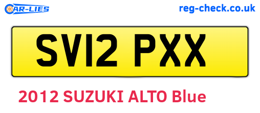 SV12PXX are the vehicle registration plates.