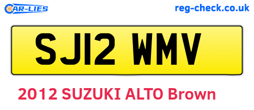 SJ12WMV are the vehicle registration plates.