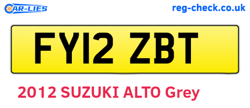 FY12ZBT are the vehicle registration plates.