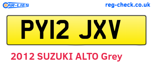 PY12JXV are the vehicle registration plates.