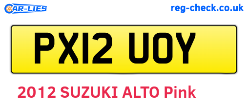 PX12UOY are the vehicle registration plates.