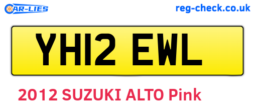YH12EWL are the vehicle registration plates.