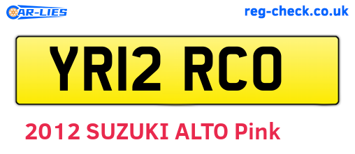 YR12RCO are the vehicle registration plates.