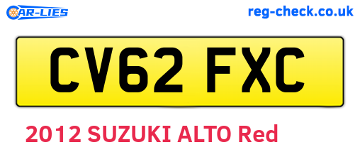 CV62FXC are the vehicle registration plates.