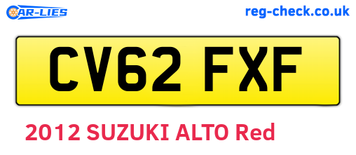 CV62FXF are the vehicle registration plates.