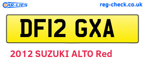 DF12GXA are the vehicle registration plates.