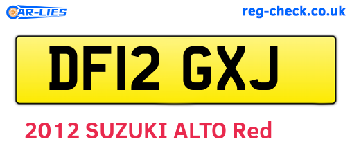 DF12GXJ are the vehicle registration plates.