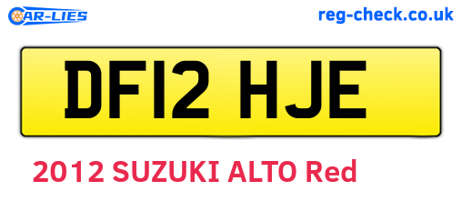 DF12HJE are the vehicle registration plates.