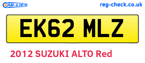 EK62MLZ are the vehicle registration plates.