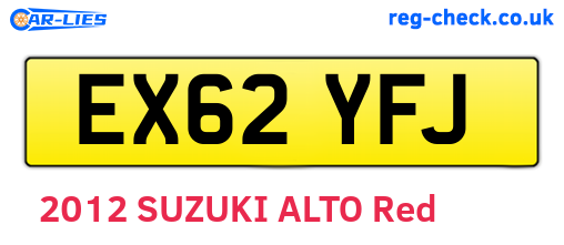 EX62YFJ are the vehicle registration plates.