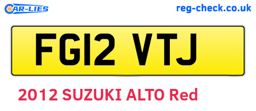 FG12VTJ are the vehicle registration plates.