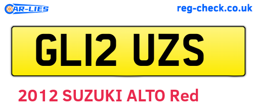 GL12UZS are the vehicle registration plates.