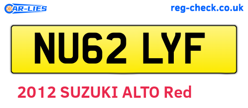 NU62LYF are the vehicle registration plates.