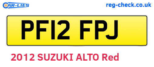 PF12FPJ are the vehicle registration plates.