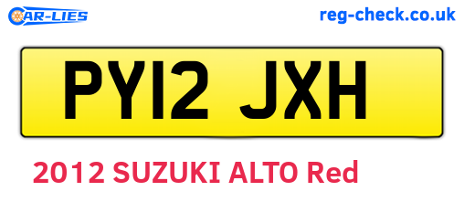 PY12JXH are the vehicle registration plates.