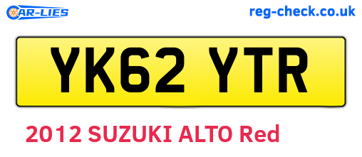 YK62YTR are the vehicle registration plates.