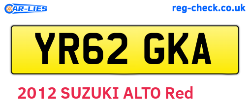 YR62GKA are the vehicle registration plates.