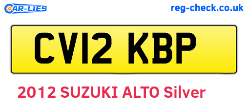 CV12KBP are the vehicle registration plates.