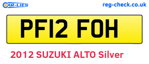 PF12FOH are the vehicle registration plates.