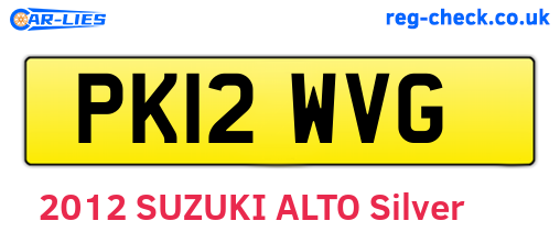 PK12WVG are the vehicle registration plates.