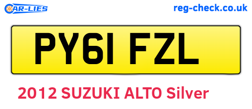 PY61FZL are the vehicle registration plates.