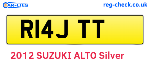 R14JTT are the vehicle registration plates.