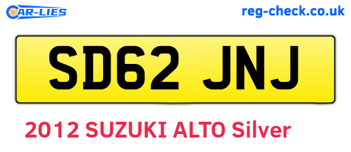 SD62JNJ are the vehicle registration plates.