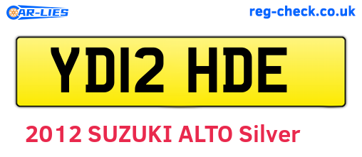 YD12HDE are the vehicle registration plates.
